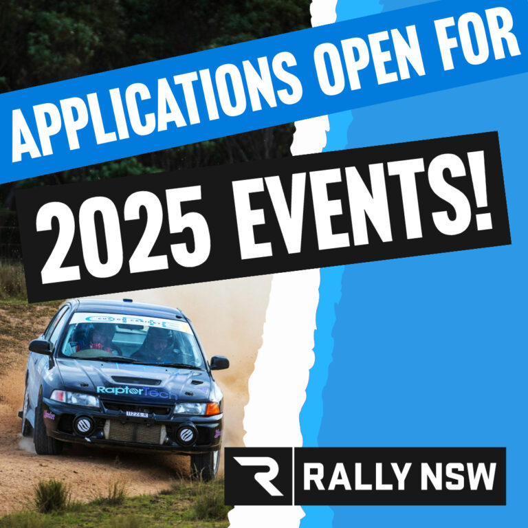 Call for Applications for NSW Rally Events in 2025 - Rally NSW